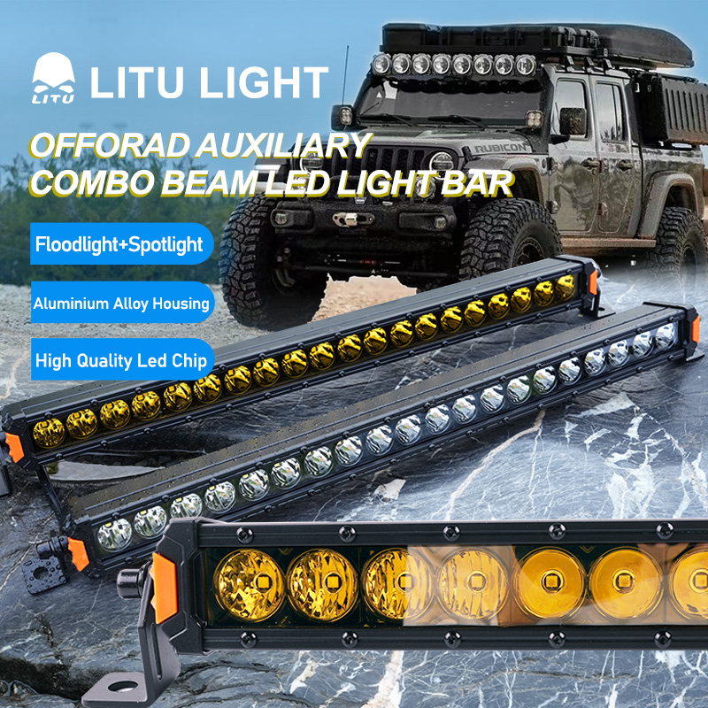 超高輝度シングル行 LED ライトバー 8 "-52 インチオフロードコンボビーム Led バートラック 4 × 4 SUV ATV 12 V 24 V 自動運転ランプ