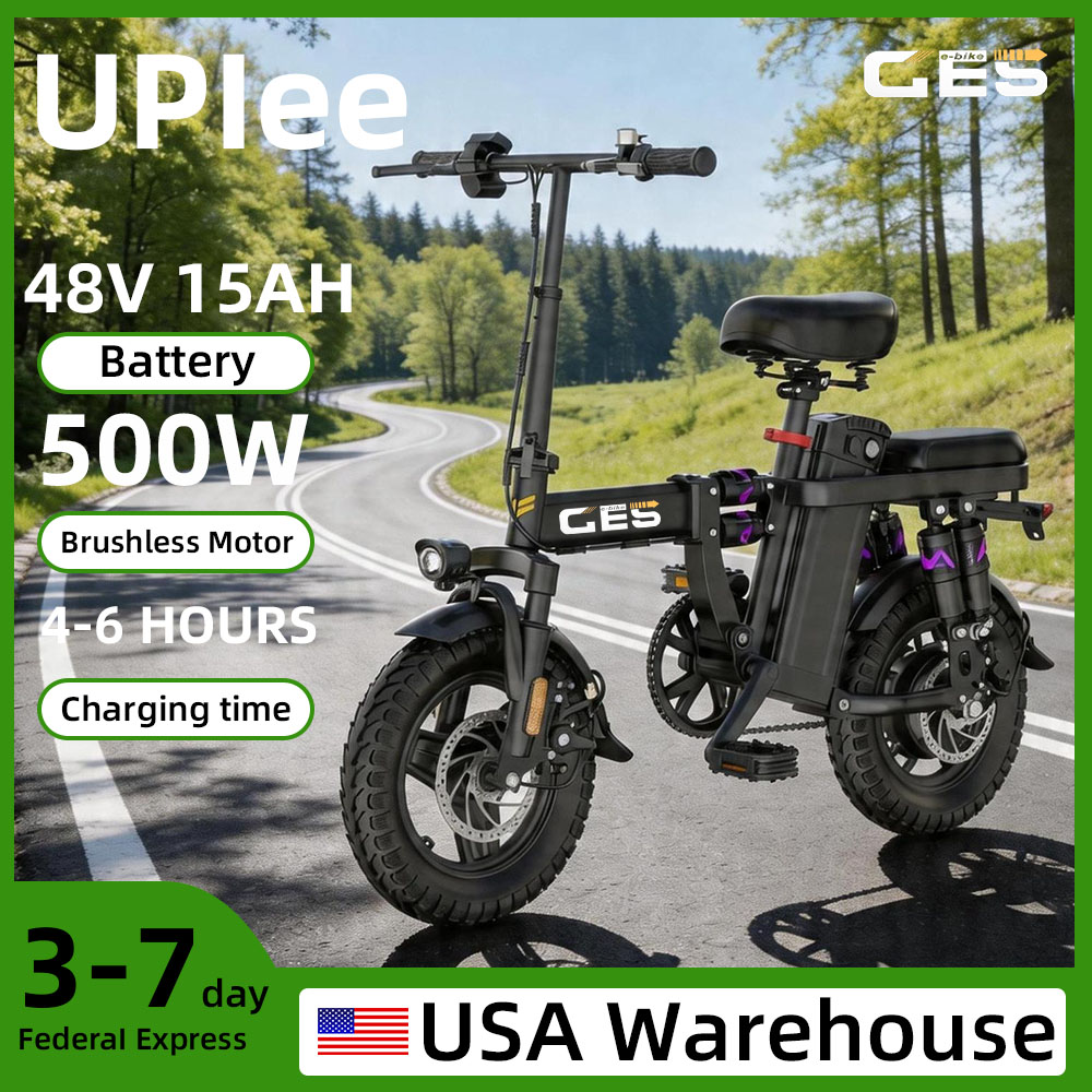 UPlee GE5 大人電動自転車 500 ワットピークモーター 48V 15AH リムーバブルバッテリー電動自転車 14 インチ折りたたみ都市レジャー電子自転車