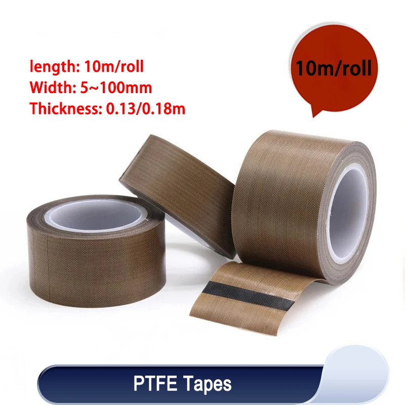 10 メートル/ロール PTFE テープ粘着布絶縁真空高温耐性電気断熱シールテープ