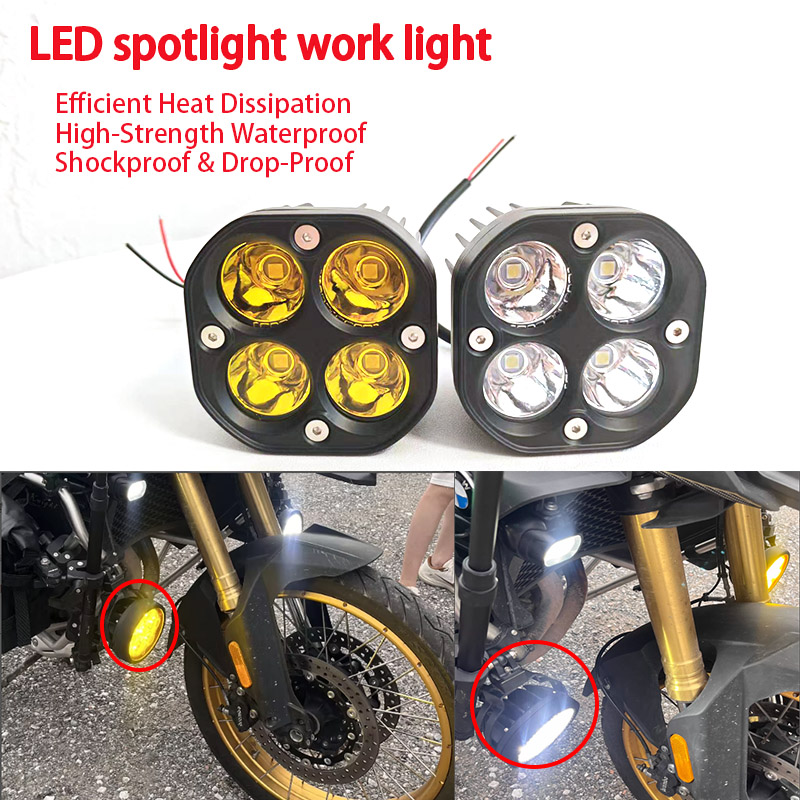 12V 24V 4LED LED スポットワークライトホワイト/イエロー防水フォグランプ車オートバイオフロードトラック SUV ATV 屋外運転