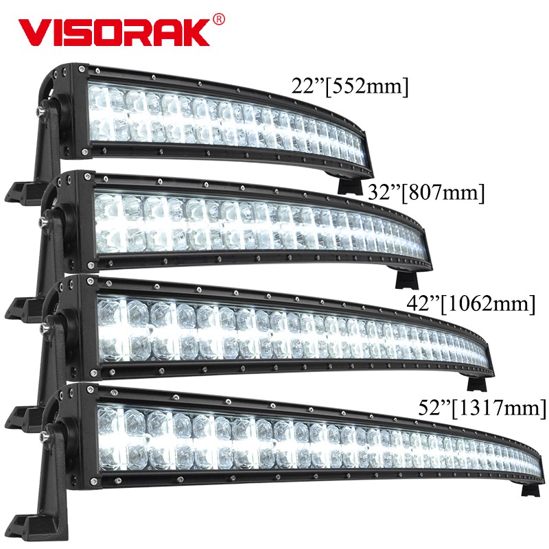 22 32 42 52 "10V-32V 7D レンズトラック屋根湾曲 LED ワークライトバーオフロード 4x4 バンパー駆動ヘッドライト車の屋根スポットライト