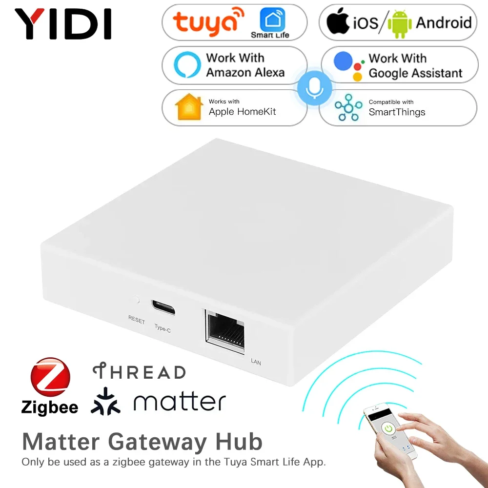 カスタマイズされた Tuya スマート Zigbee Matter Thread ゲートウェイ ハブ ワイヤレス アプリ/音声リモコン Siri Homekit Smartthings Google Alexa