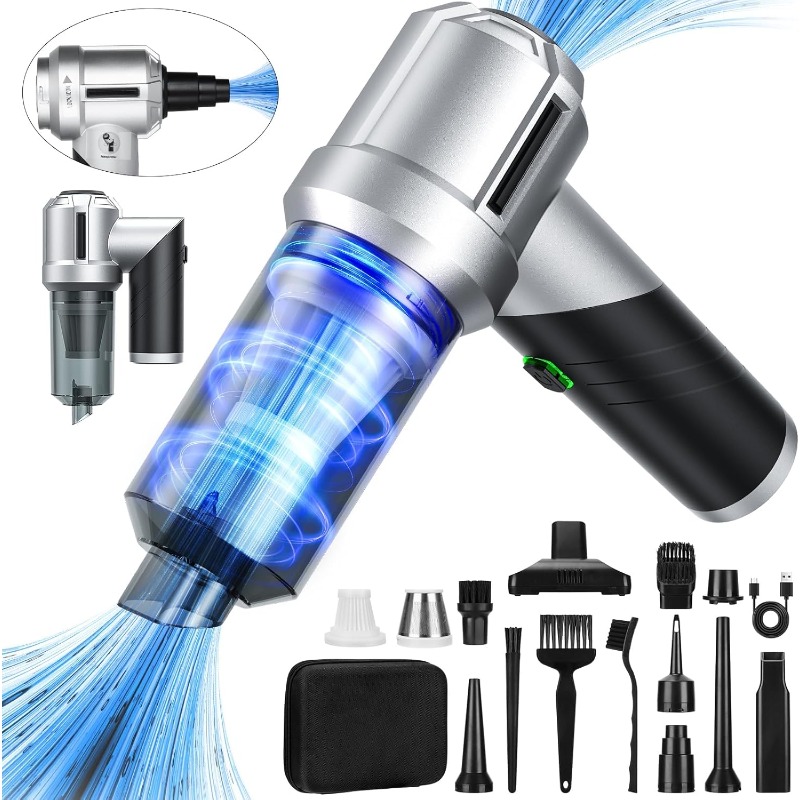 Arify Pro 18000Pa 車用掃除機 4 in 1 ブロワー 折りたたみ式 90°ホース ブラシレスモーター USB C 高速充電 カーシート用 ホーム PC クリーニング