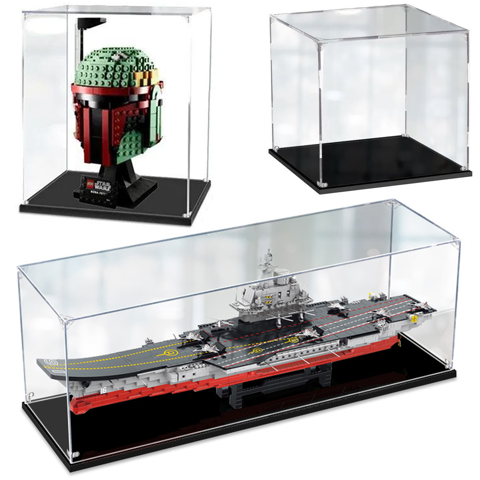透明アクリルディスプレイケースカウンタートップボックスオーガナイザースタンド防塵保護ショーケースアクションフィギュアおもちゃグッズ用