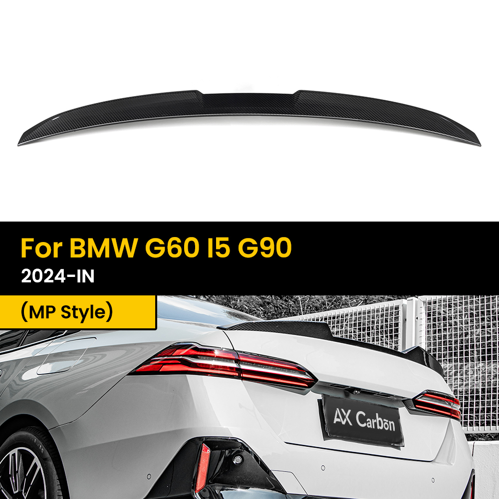 自動車リアルドライカーボンリアリッドスポイラーブーツウィング BMW G60 I5 G90 2024-IN MP スタイル