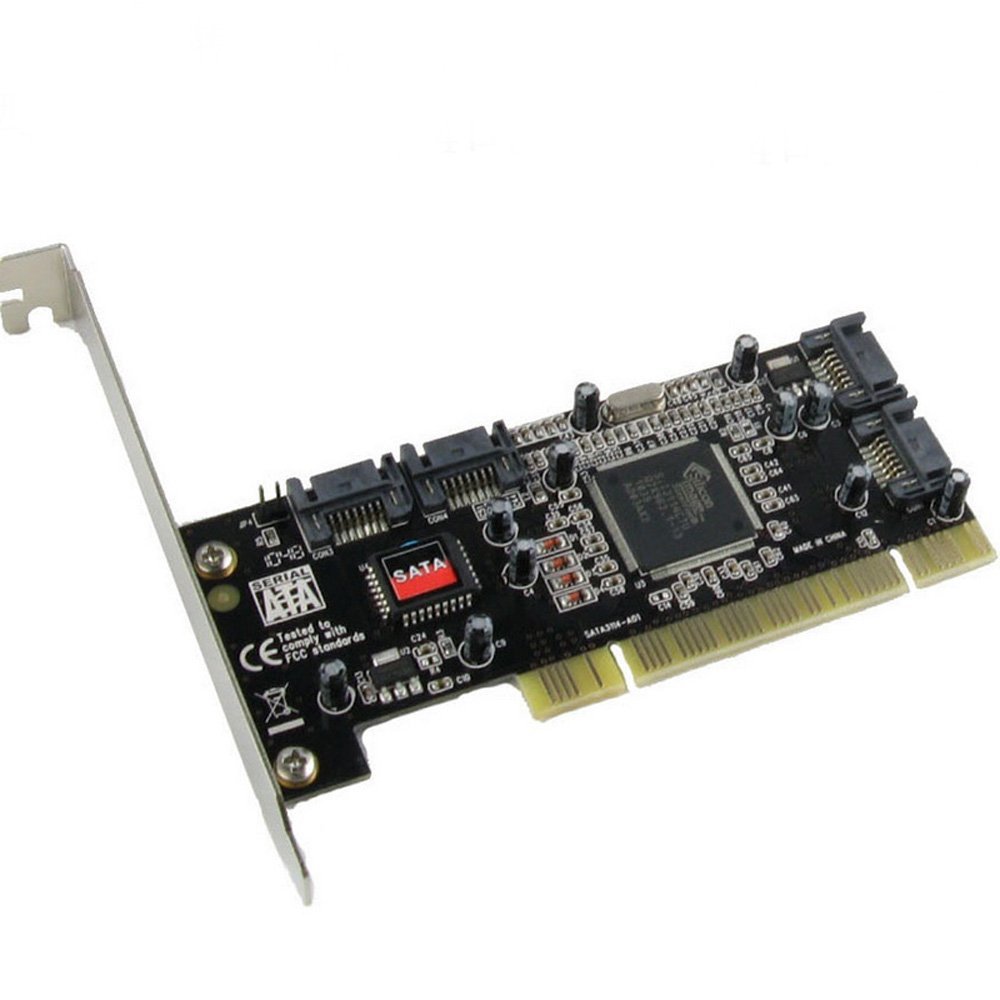 PCI拡張カード 2.0 SATA II 4ポートアドオンカード、Sil 3114チップ対応、PCI SATA内部ポート、RAIDコントローラーカード