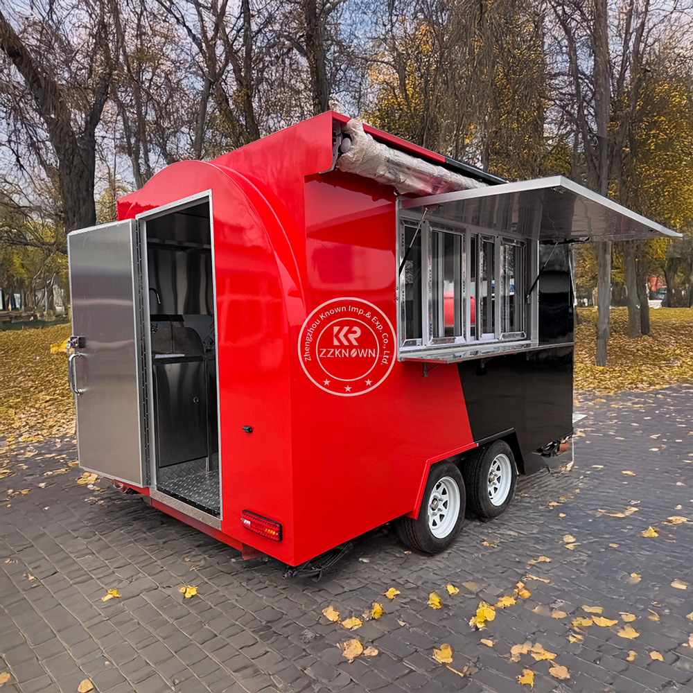屋台のフードトラック モバイルアイスクリームカート 屋外コーヒーキオスク モバイルアイスクリームカート 売店食品トレーラー