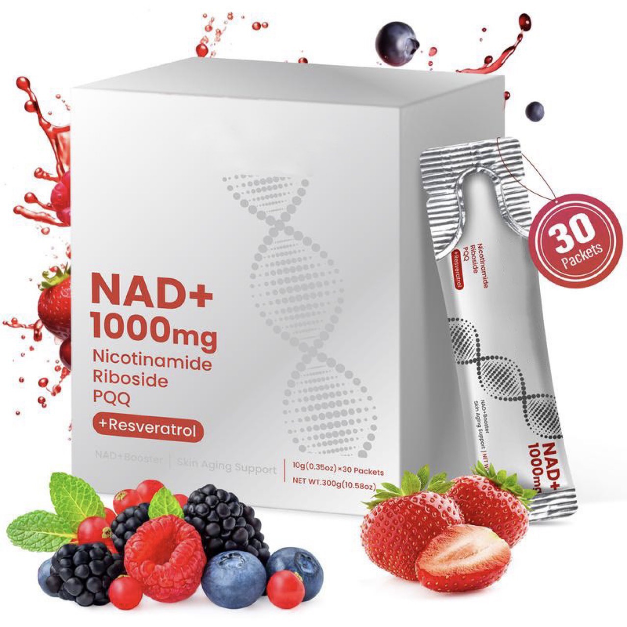 NAD 1000mg ニコチンアミドリボシド、PQQ を含む液体 NAD ドリンクミックス
