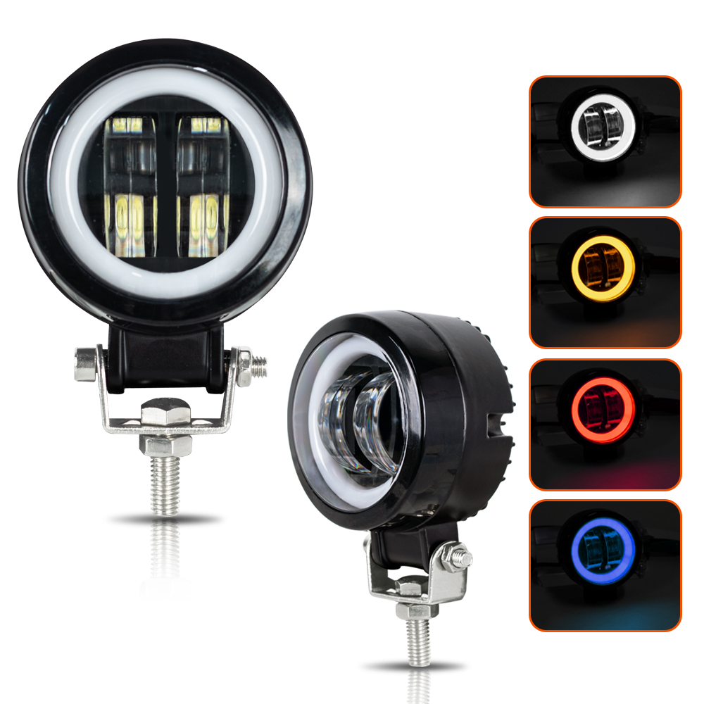 3 インチビームヘッドライト 12V 24V LED ワークライトバースポット駆動 LED ヘッドライトワークランプフォグポッド DRL レッドハローオフロード 4WD ATV SUV