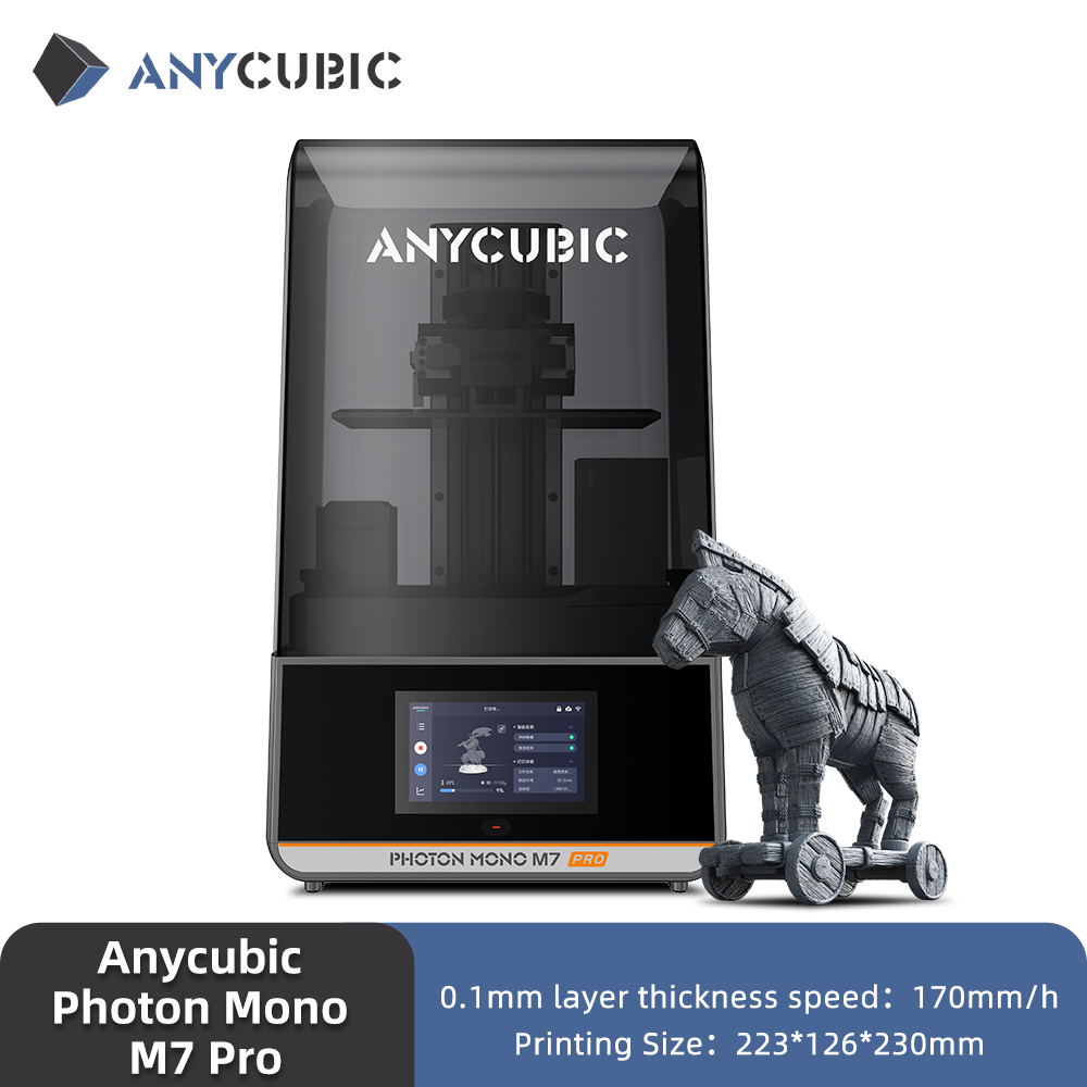 ANYCUBIC Photon Mono M7 Pro 14K Mono MSLA 3D プリンタ 10.1 ''LCD 樹脂 3D プリンタ速度最大 170mm/h 印刷サイズ 223*126*230mm
