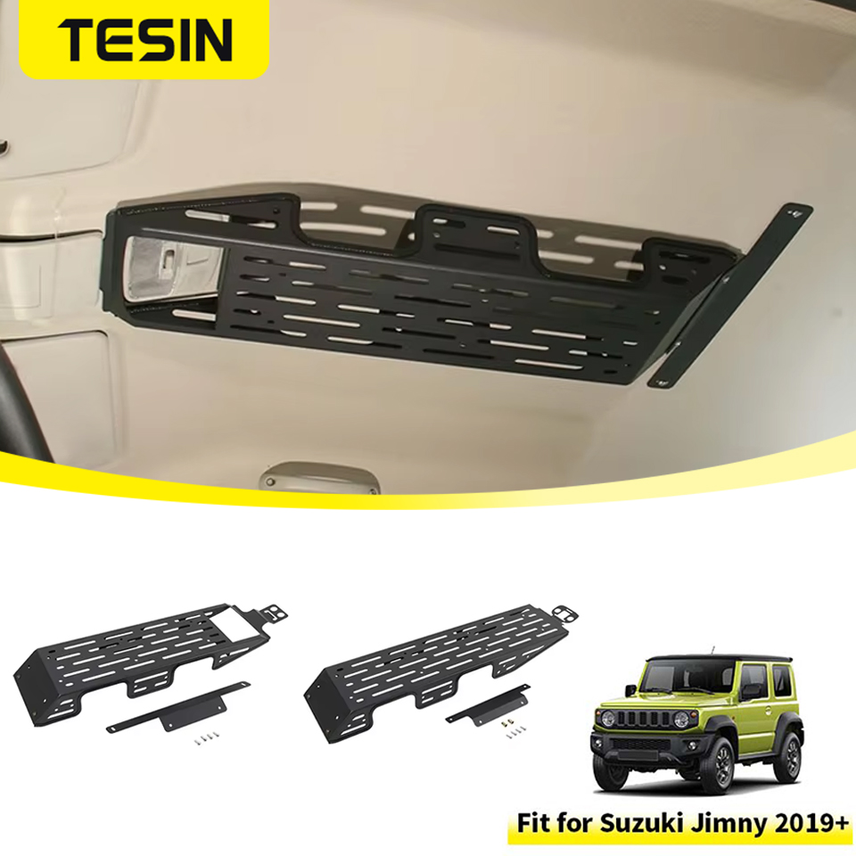 TESIN 車ルーフ拡張ラックスズキジムニー 2007-2017 2019 2020 2021 2022 2023 2024 収納棚荷物ブラケットアクセサリー