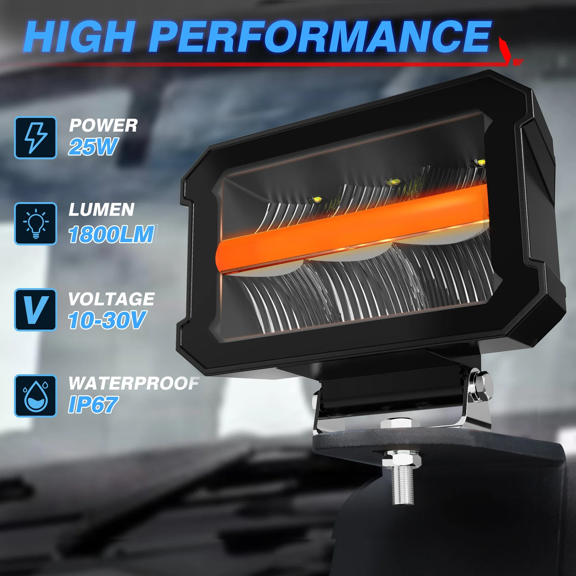 MICTUNING 2個 3インチ 50W ワークライト ベゼルレス アルミニウム LED ポッドライト LED ドライビングフォグライト、IP67 防水、調整可能