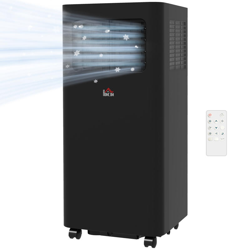 HOMCOM 8000 BTU モバイル エアコン、345 平方メートルフィート、除湿器付き AC ユニット、スリープ、24 時間タイマー オン/オフ、ウィンドウ キット、ブラック