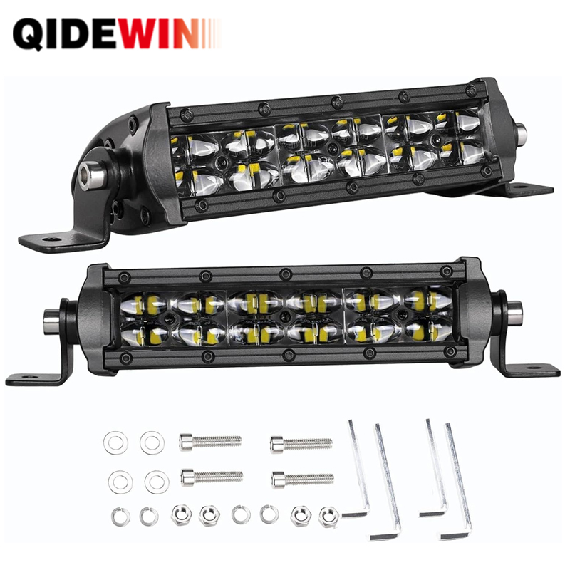 2 列 Led ワークライト 5.5 "10" スポットフラッド SUV ATV ピックアップトラック車 4x4 4wd オフロード LED ルーフライトバートラクタージープ LED バー