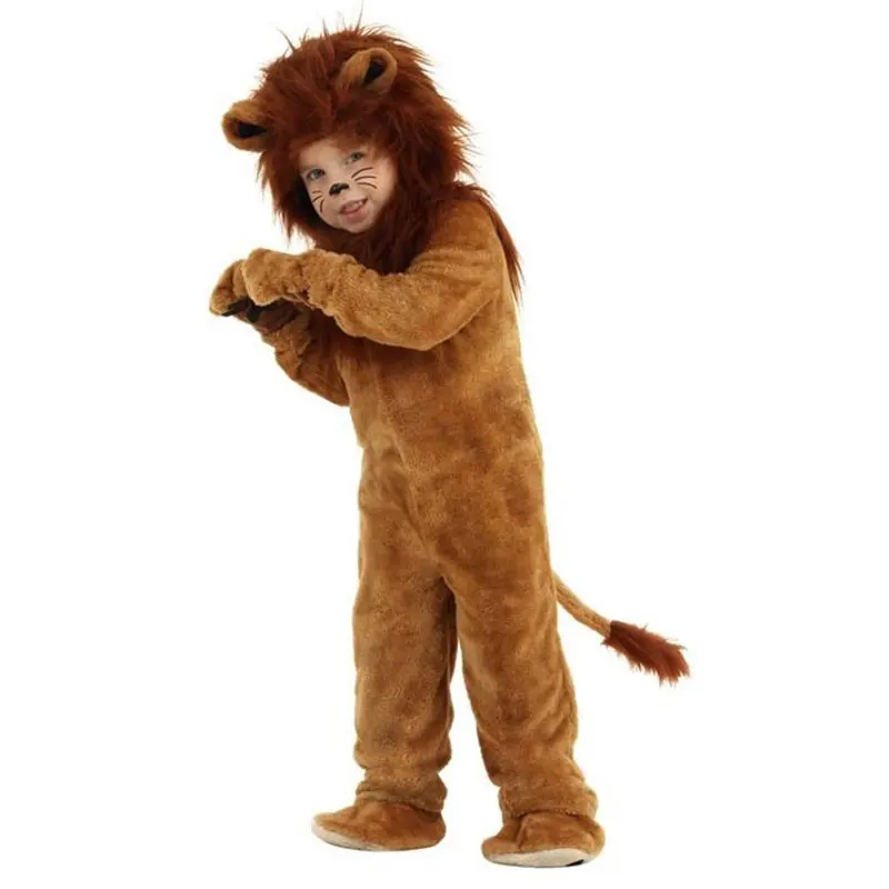 2-12Y ライオンキングコスチューム 男の子用 デラックスフルセット ハロウィン プリム 動物がテーマのパーティー ファンシードレス フリース