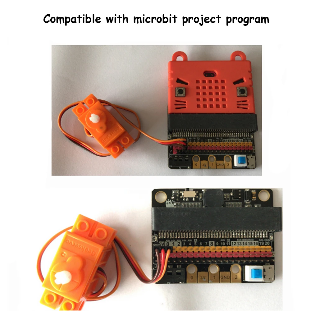 Geekservo 360 度連続回転サーボホイール 4 個 Legoeds ビルディングブロック Micro:bit ロボットスマートカーおもちゃと互換性あり