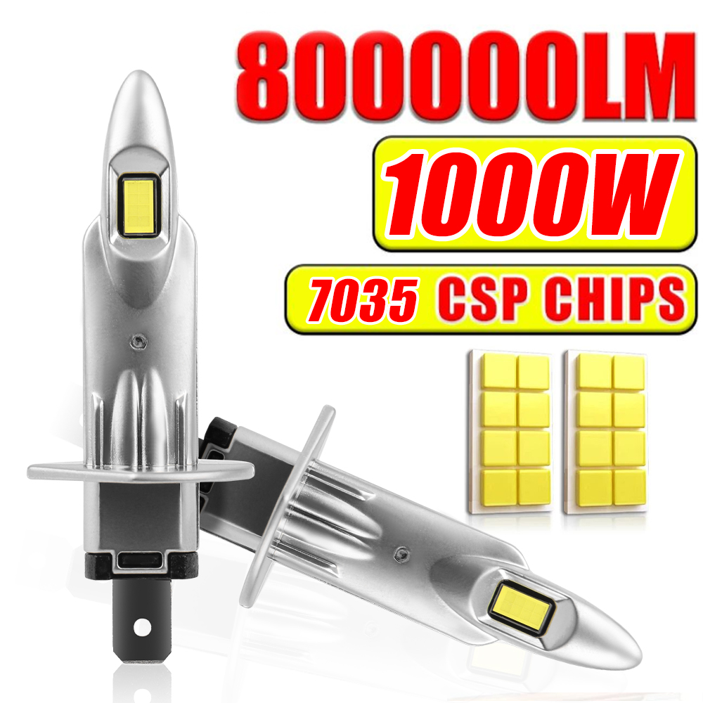 H1 LED 電球車のヘッドライト 800000LM 1000 ワットホワイト H4 フォグライト H7 H11 9005 9006 プラグアンドプレイミニ LED ランプ内蔵ドライブ 2 個