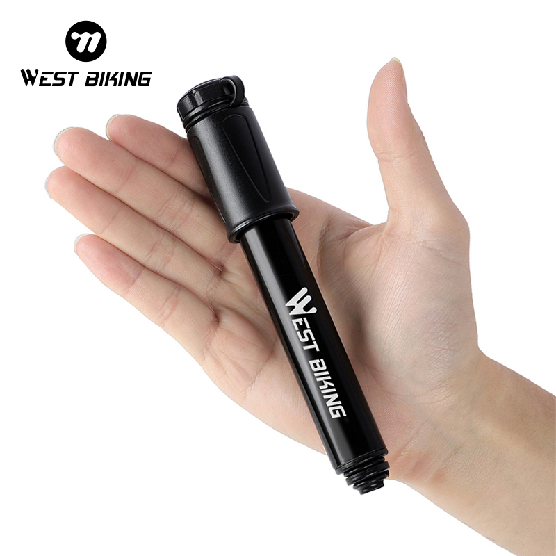 WEST BIKING ミニバイクポンプ 100PSI シュレーダー仏式バルブ MTB ロードサイクリングポンプ アルミ合金自転車ハンドエアポンプ タイヤインフレーター