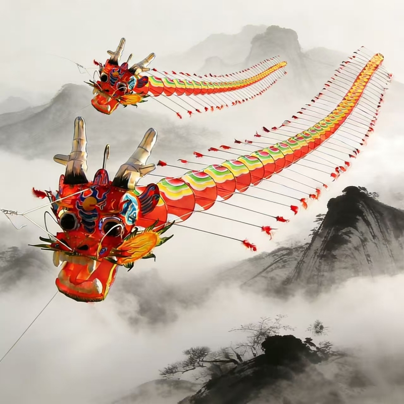 7 メートル中国ドラゴン凧飛行紙凧伝統的な凧イーグル凧プロ風凧タコ凧ワインダー動物凧