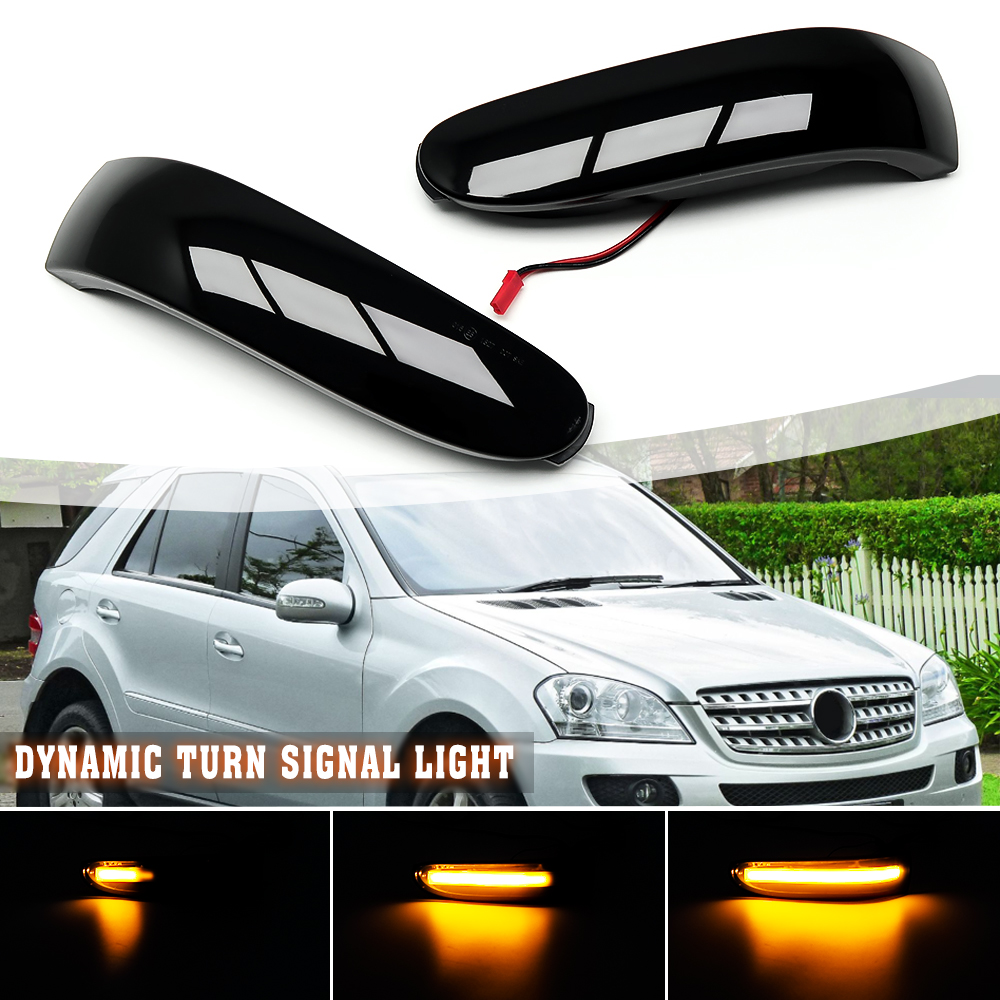 2 個 LED ダイナミックターンシグナルライトサイドミラーインジケータウインカーランプメルセデスベンツ M クラス ML W164 GL X164 R W251 ML350