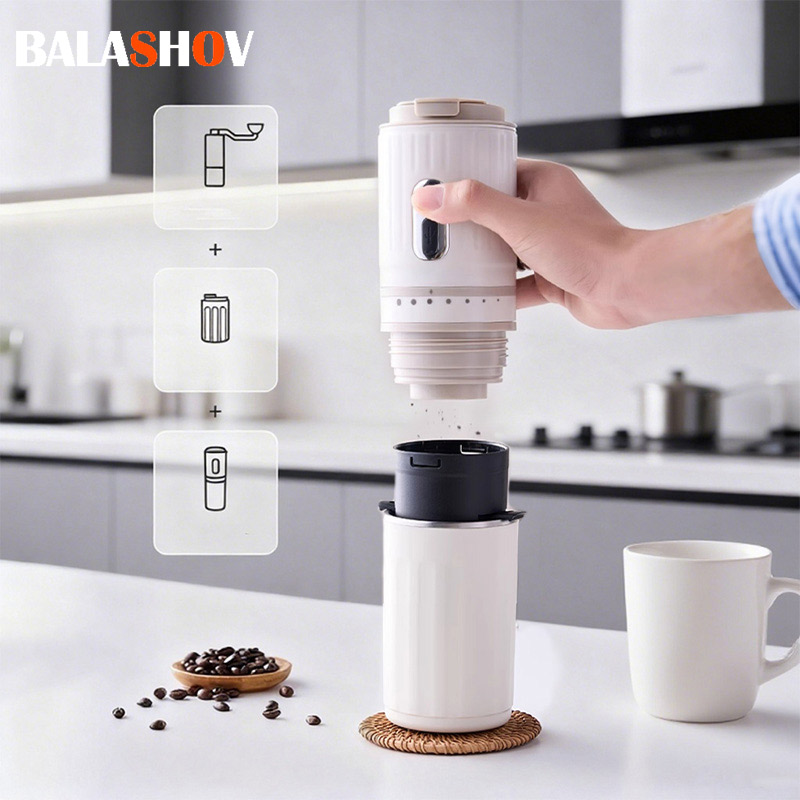 ポータブル電気カプセル粉砕コーヒーメーカーエスプレッソコーヒーメーカー旅行や車ハンドパンチ屋外ポータブルコーヒー