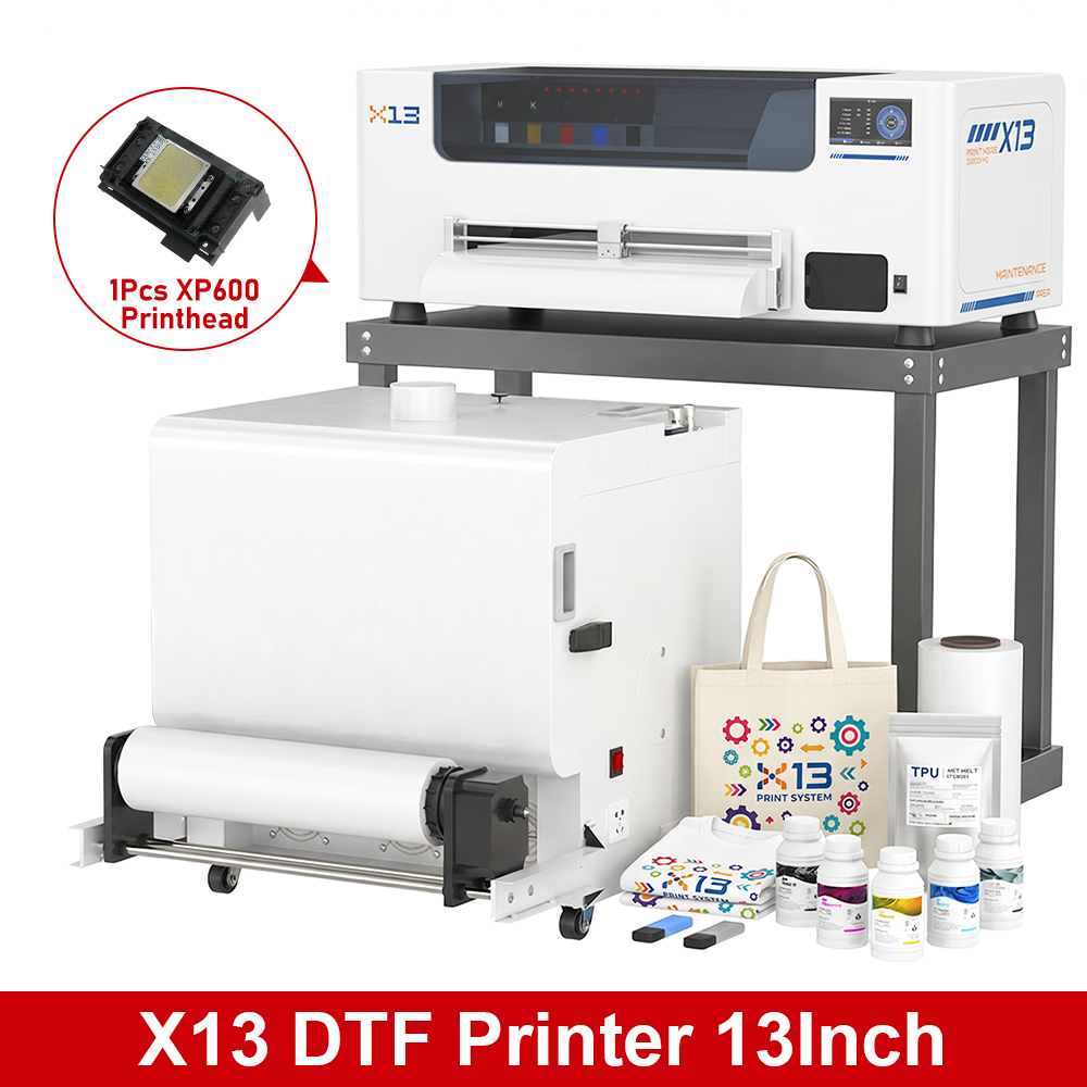 DTFプリンター A3 13インチ ダイレクトフィルムプリンター、Epson XP600プリントヘッド搭載、自動粉末シェーカー付き、衣類、Tシャツ、衣料品印刷用