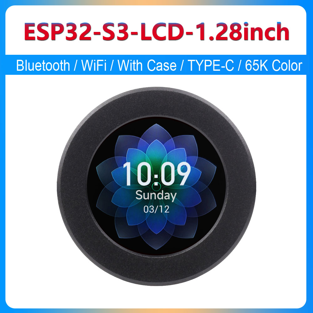 ESP32-S3 1.28 インチラウンド Lcd ディスプレイ画面モジュール WIFI Bluetooth ケース Type-C ポート開発ボード GC9A01A QMI8658A