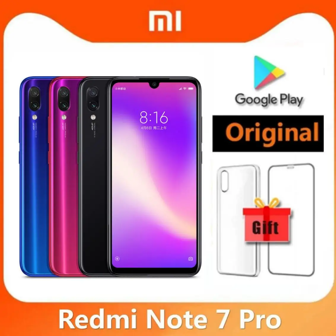 Xiaomi Redmi 注 7 プロオリジナルスマートフォン 6 ギガバイト 128 ギガバイト Snapdragon 660AIE Android 携帯電話 48.0MP 5.0MP リアカメラ携帯電話