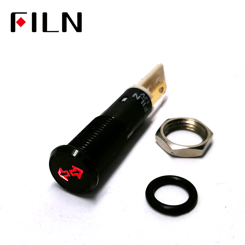 FILN 8 ミリメートル C8 車のダッシュボードブラックシェル左右のウインカーマーキング 12 ボルト LED インジケータライトはんだ足