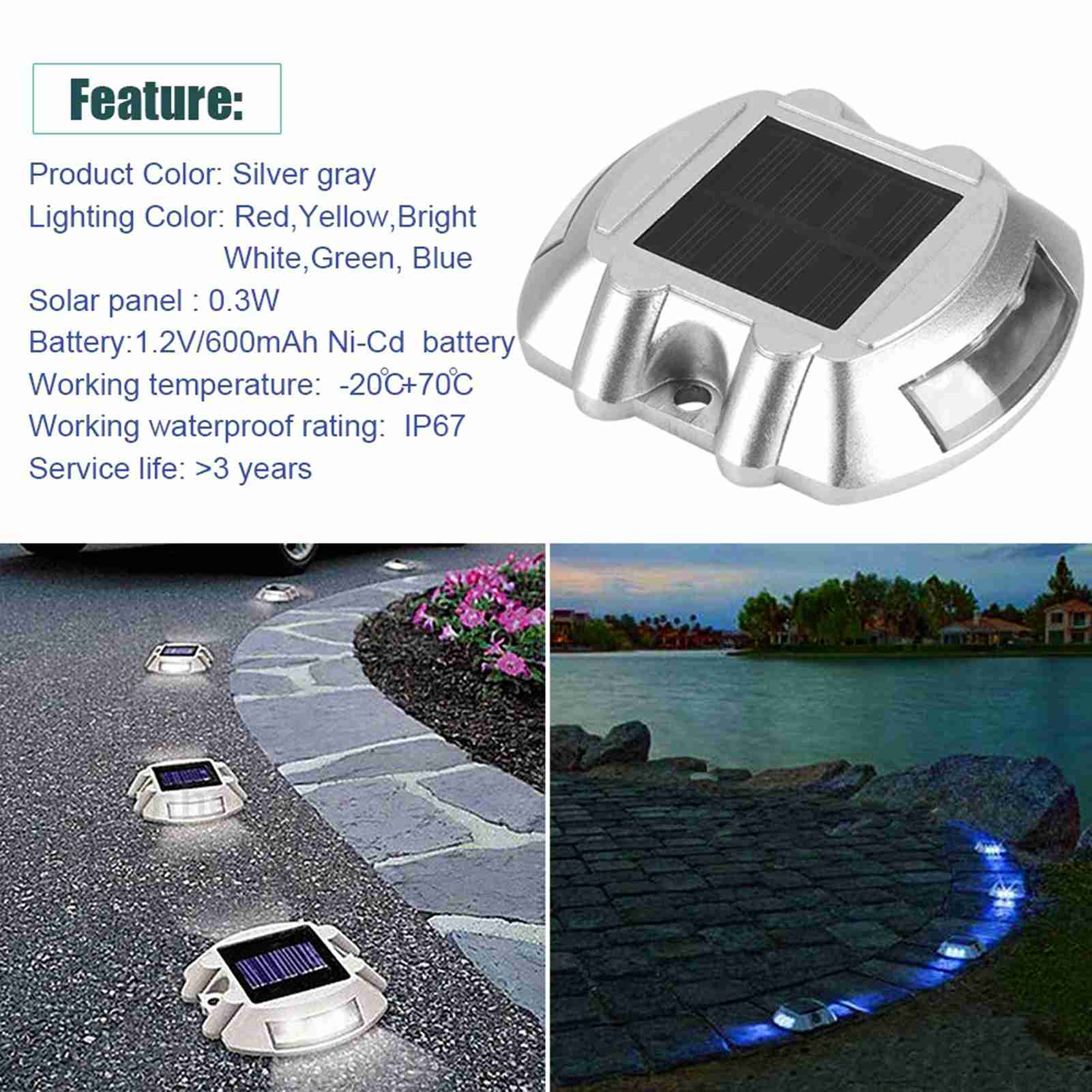 鋳造アルミニウム太陽光発電防水 6 LED ランプワイヤレス屋外道路私道通路ライトソーラーライト