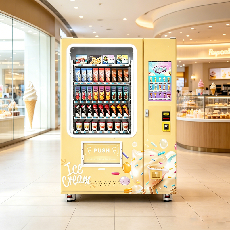 アイスクリームコーン自動販売機スマートインスタントラーメンコンボスナックドリンク自動販売機コンプレッサー冷却屋外BIZカスタム