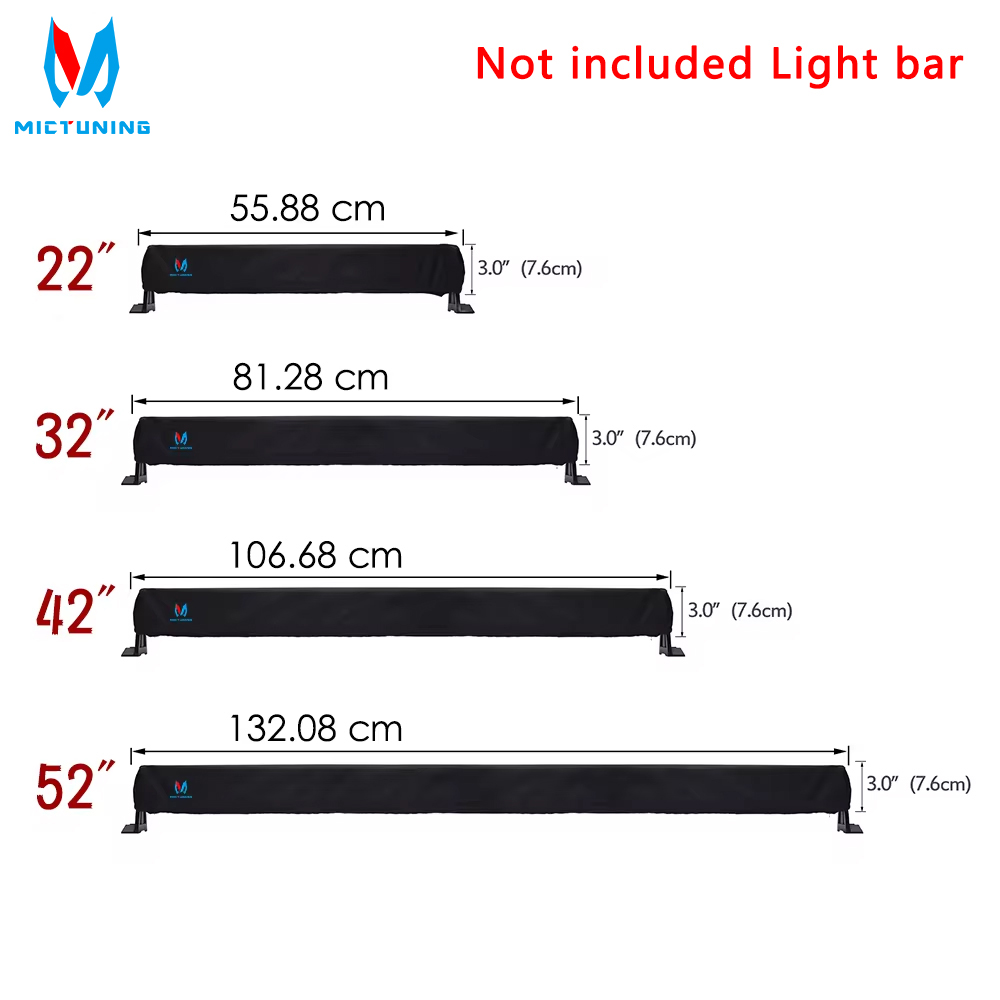 MICTUNING 22 "32" 42" 52" 自動ユニバーサルフィットメントナイロンカバーストレートカーブ LED ライトバープレミアム保護具スリーブバッグ