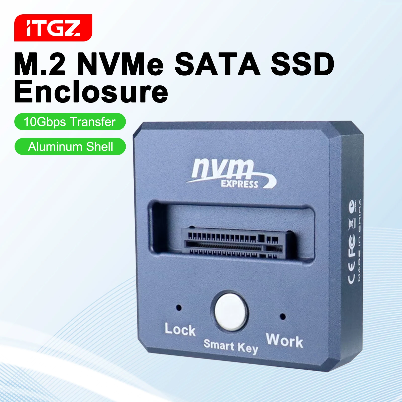 ITGZ M2 SSD エンクロージャ NVMe NGFF アルミニウム 10Gbps PCIe M.2 SSD ケース ポータブル USB C 3.2Gen2 ツールフリー外部アダプター PC ケース用