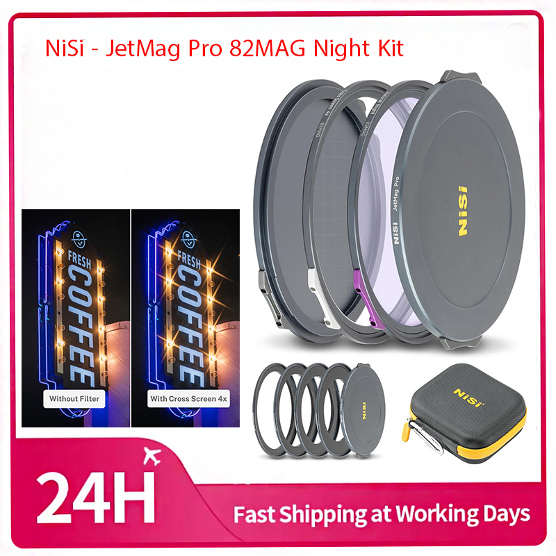 NiSi - JetMag Pro 82MAG ナイトキット、ナチュラルナイトおよび 4 ポイント (4X) クロススクリーンフィルターを備えた磁気レンズフィルターキット