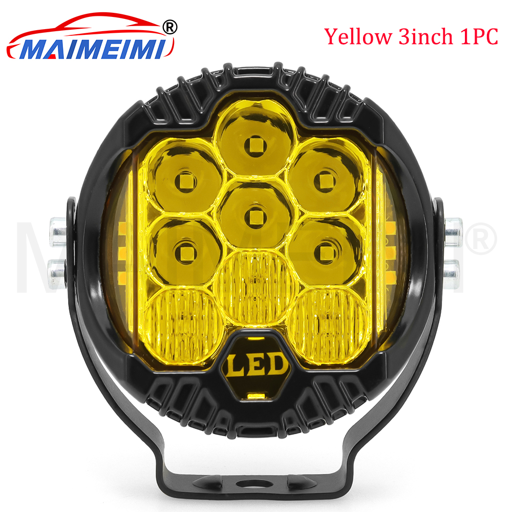 3 インチ DRL Led ワークランプ黄色オートバイヘッドライト自動運転ライト LED スポットライト Niva Lada オフロード 4X4 ジープ