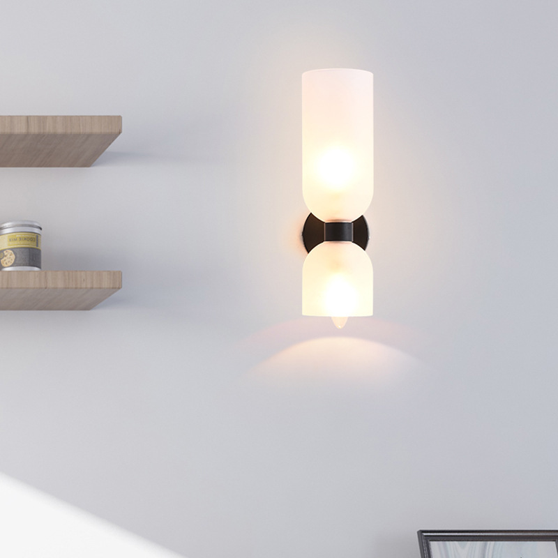 Modern Creative Up Down Illuminated Dual Head LED Wall Lamp Living Room Background Wall Bedroom Study Aisle Decor Light Fixtures