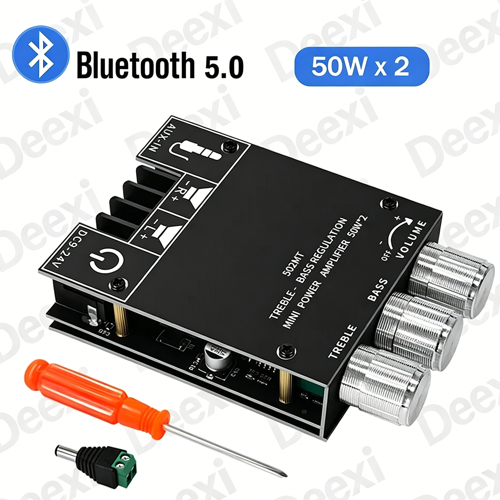 ZK-502MT 2.0 ステレオ Bluetooth オーディオ デジタル HIFI アンプボードモジュール 50 ワット * 2 高低音チューン