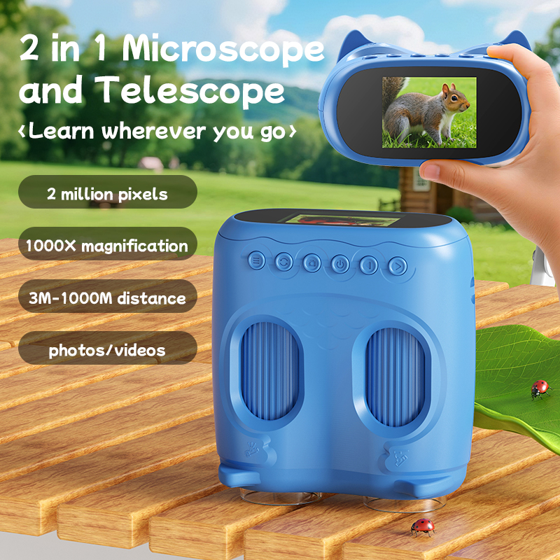 顕微鏡と望遠鏡 2 で 1 子供の光学教育玩具 2MP HD カメラ子供顕微鏡 1000x ハロウィンクリスマスギフト