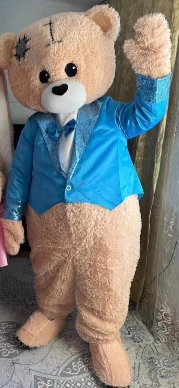 ブルータキシードテディベルベットヒグママスコット衣装ピンクドレスウサギの漫画の人形の服クリスマスウェディングパーティー衣装