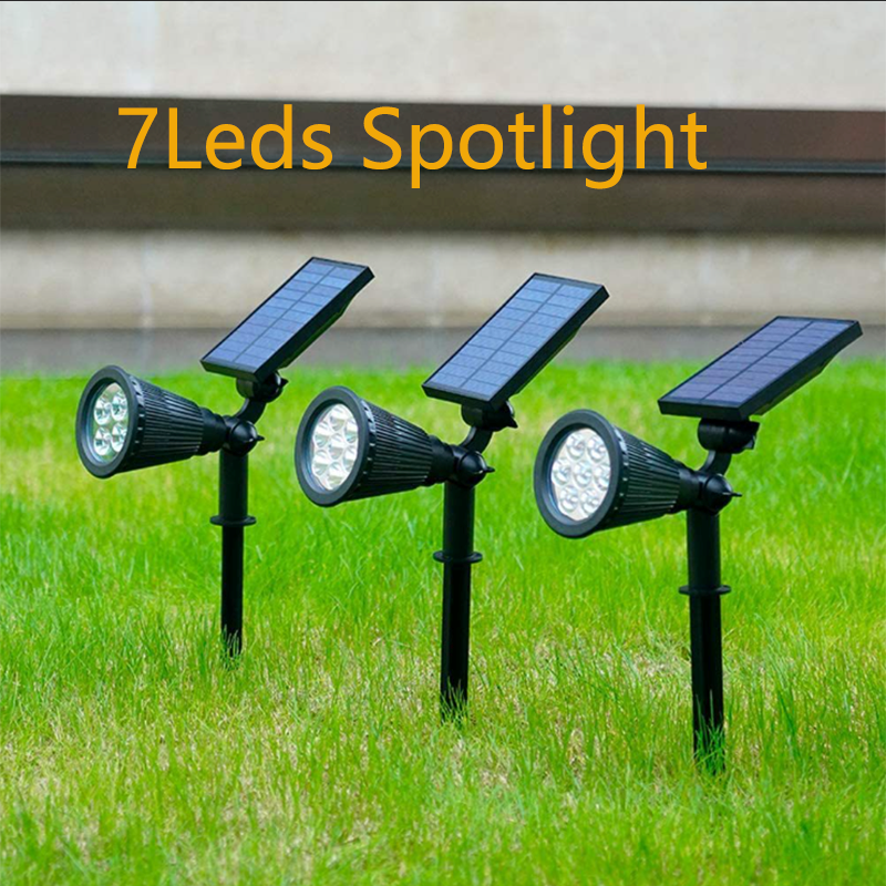 屋外ソーラーライト家庭菜園パティオ歩道芝生防水 7Led ソーラーランプスポットライト装飾エネルギーヤードランタン照明