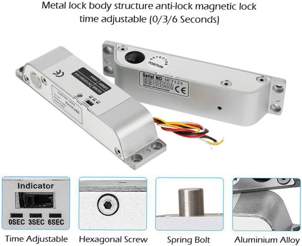 電気ロックドロップボルトロックフェイルセーフ DC 12 V 電子ドアロック NC モード DC アクセス制御ビデオインターホンシステム