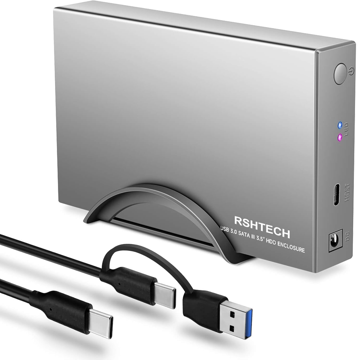 RSHTECH アップグレードされたハードドライブエンクロージャアルミニウム USB C to SATA 外付けハードドライブドックケース 3.5 インチ HDD 用