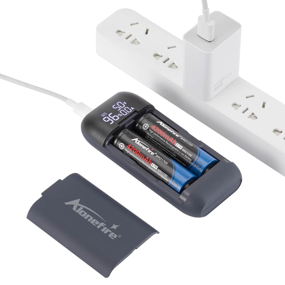 Alonefire PD2 USB 充電器 18650/21700 リチウムイオンバッテリー 5V 2A USB パワーバンク懐中電灯トーチヘッドランプハンドヘルドファンバッテリー充電器