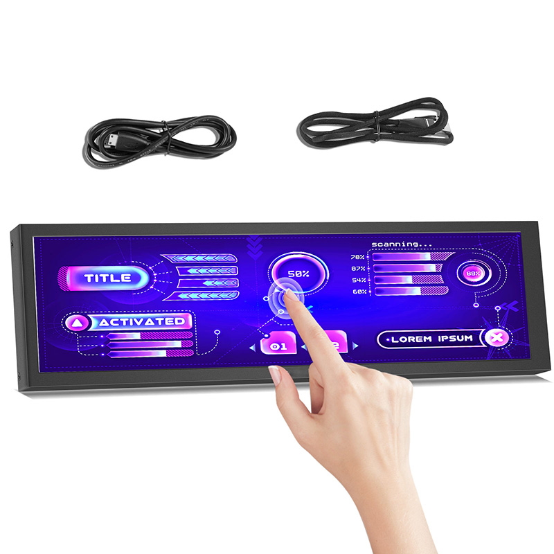 8.8 インチ HDMI タッチロングワイドモニターケース付き PC 温度表示 PC センサーパネルディスプレイ小型エクステンダーモニター