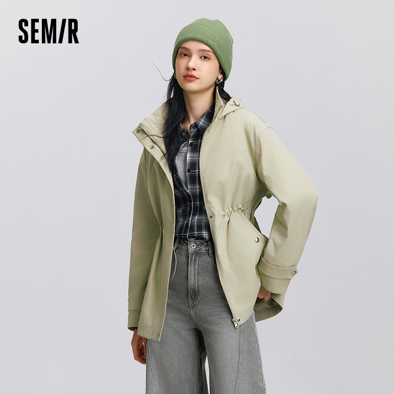 Semir ジャケット女性ミッドレングストリプル保護防風 2025 新作春通勤ジャケットアウトドアと日常着