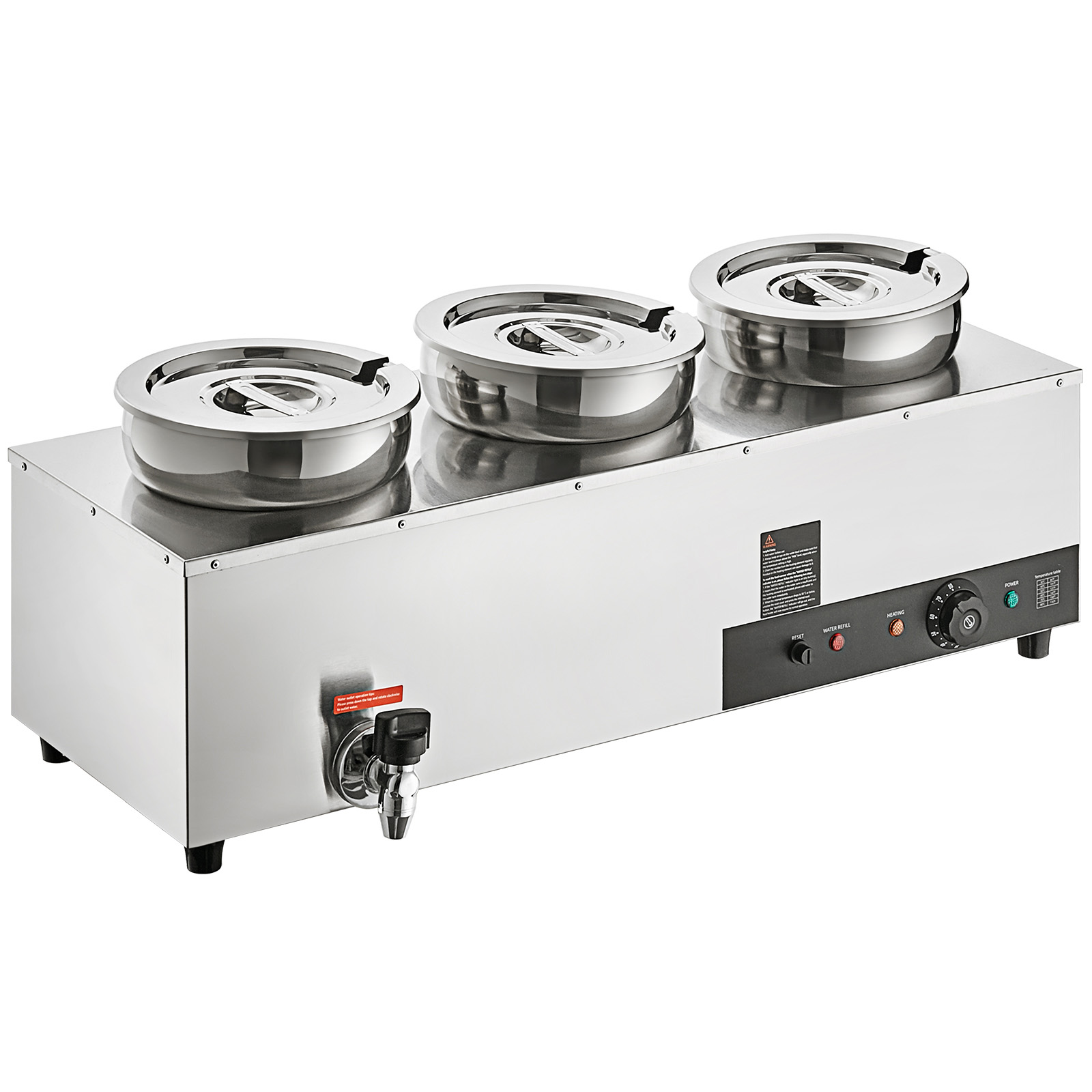 SucceBuy 3 4 5 7.4QT 電気スープウォーマー大型商業ステンレス鋼ラウンドポットレストランビュッフェ用温度調整可能