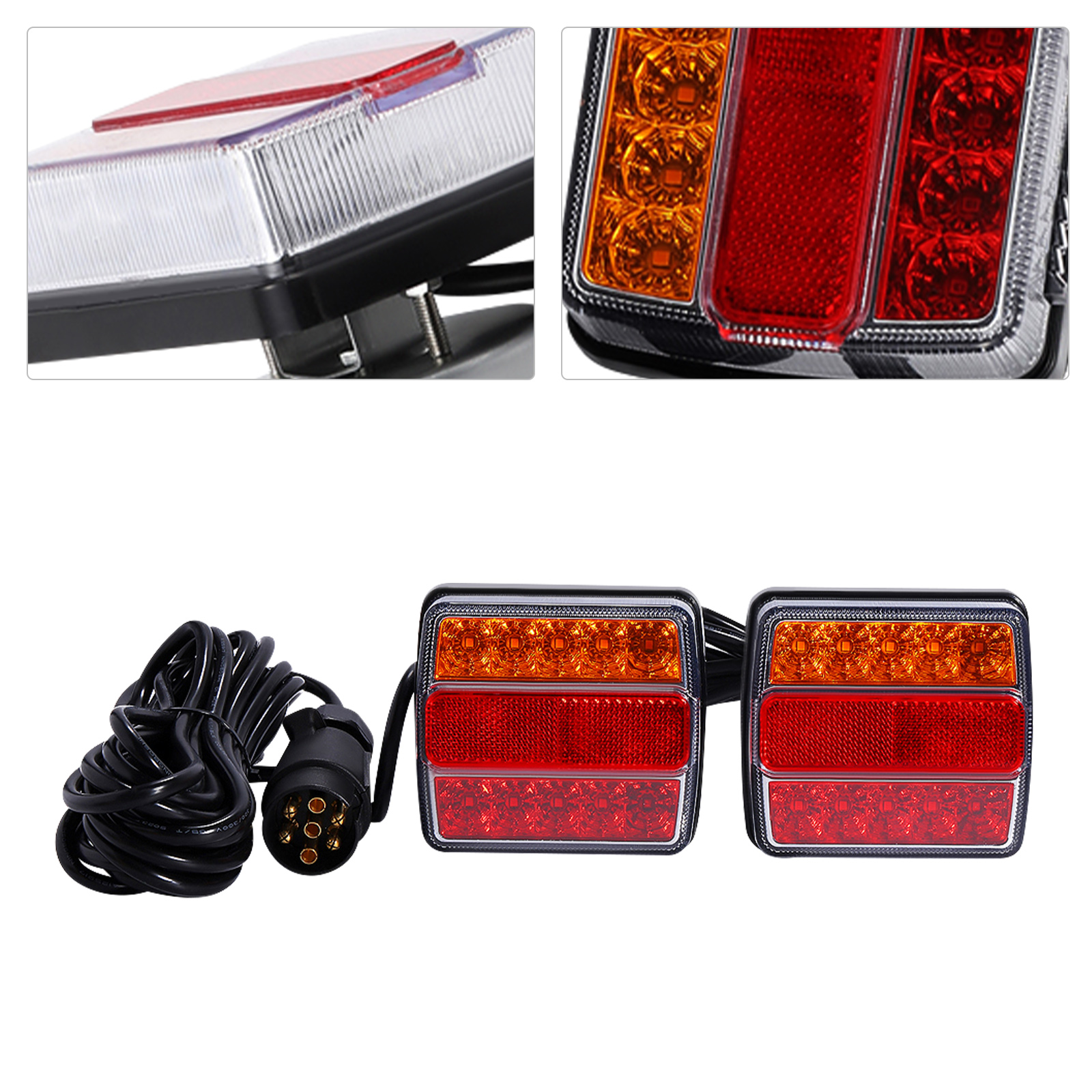 ユニバーサル 7 ピン LED テールライト、トラック、トレーラー、トラクター、バス用 2835 LED ビーズブレーキリバースターンシグナルライト
