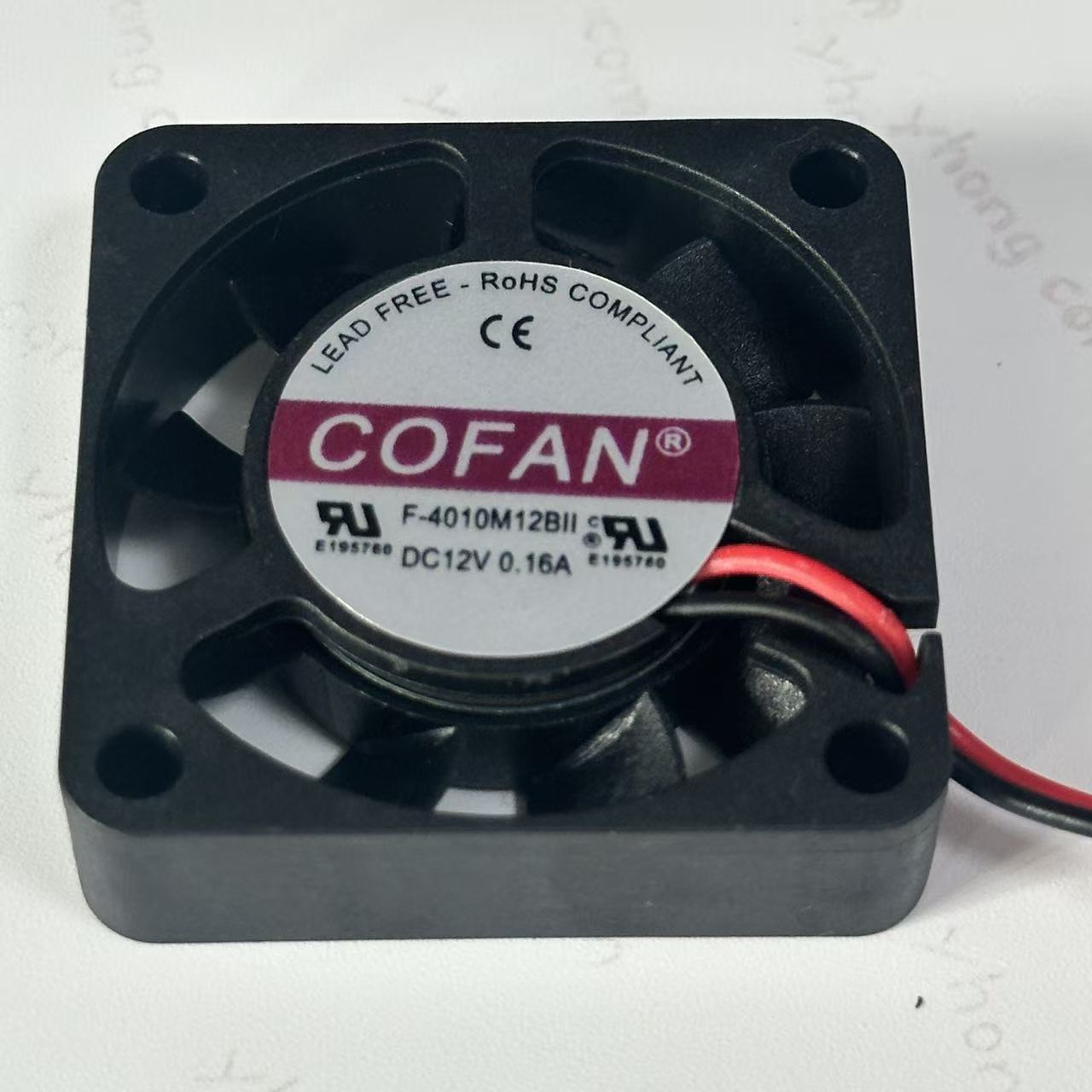 COFAN F-4010M12BII DC 12V 0.16A 40x40x10mm 2 線式サーバー冷却ファン