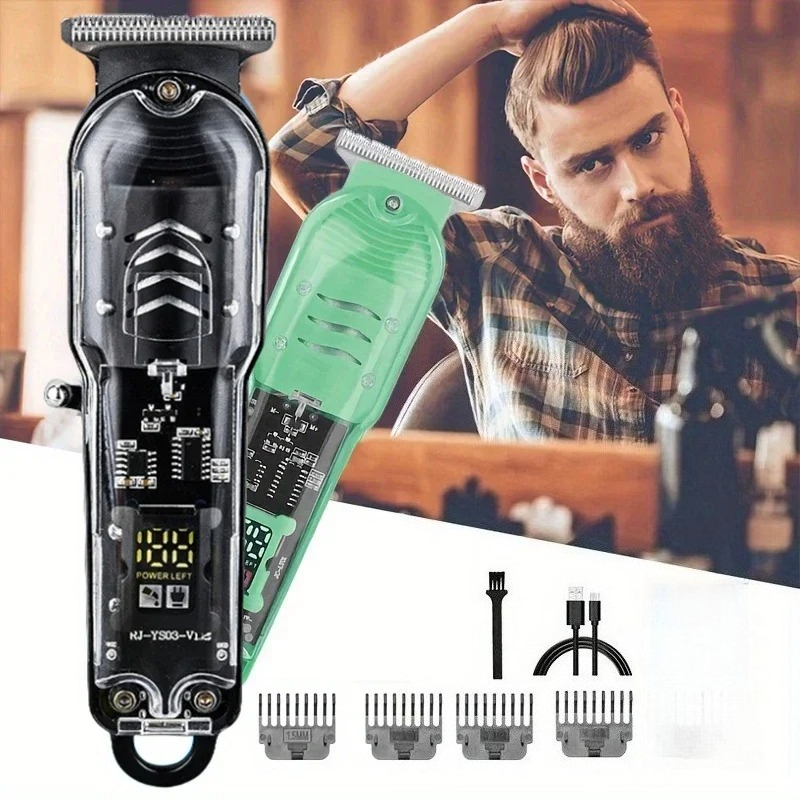 透明ボディ電気バリカンプロトリマー USB 充電式ヘアカットマシン男性のためのホリデーギフト彼への