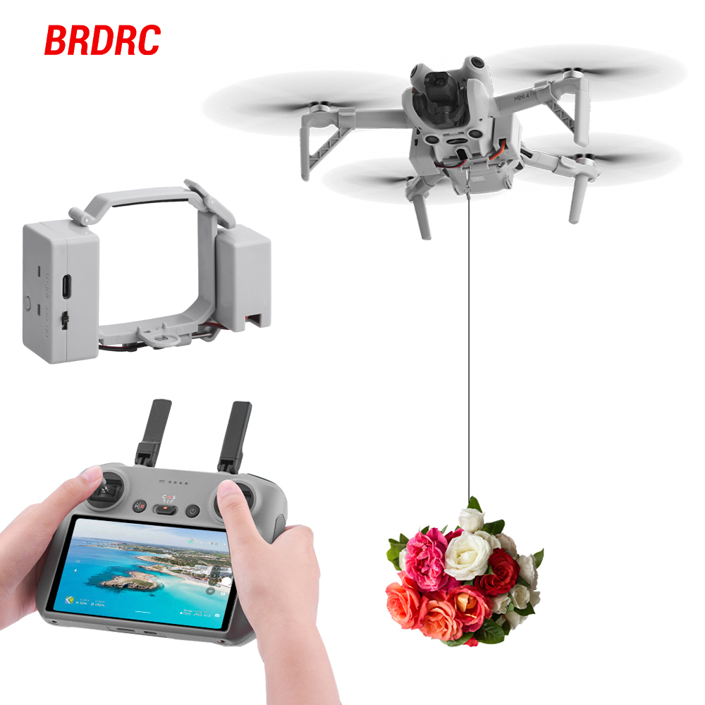 BRDRC Airdrop システム DJI Mini 4 Pro ドローンリモートスローワーキャスティング魚餌/贈り物/緊急救助ドローンアクセサリー
